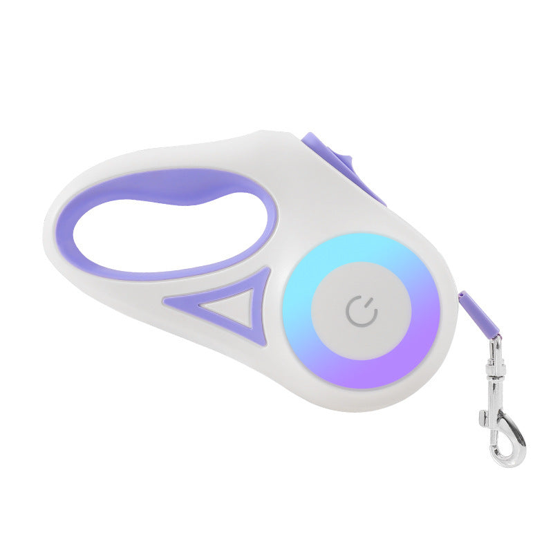 NightGlow™ Retractable Leash + Collar – Built-In Spotlight for Safe Walks