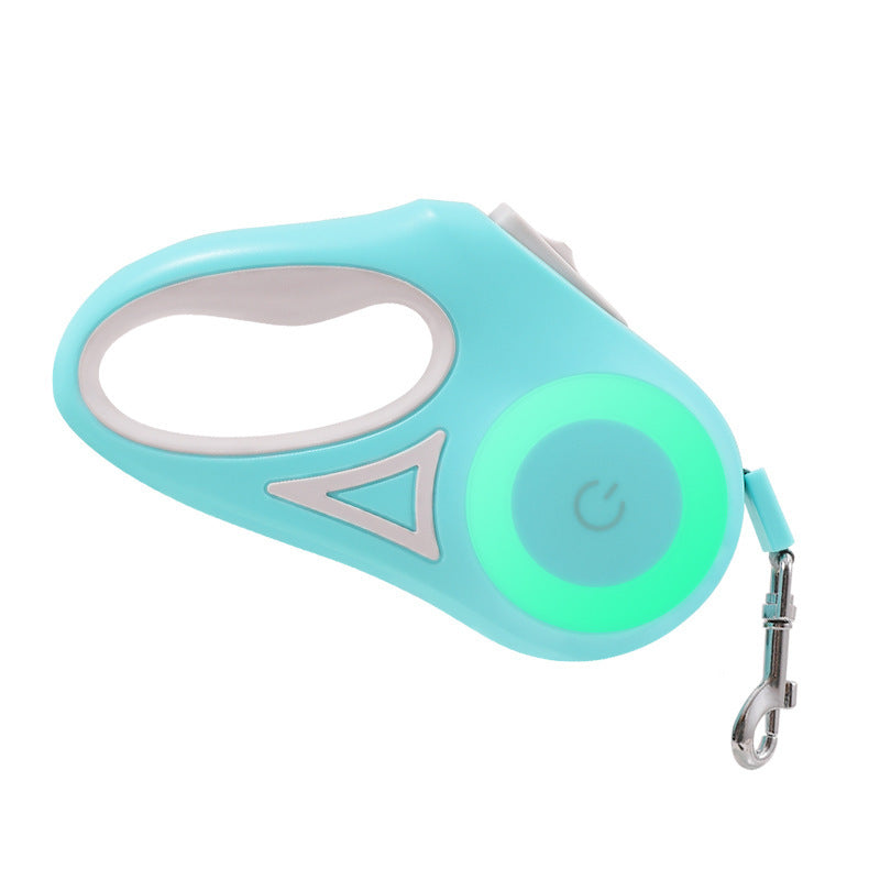 NightGlow™ Retractable Leash + Collar – Built-In Spotlight for Safe Walks