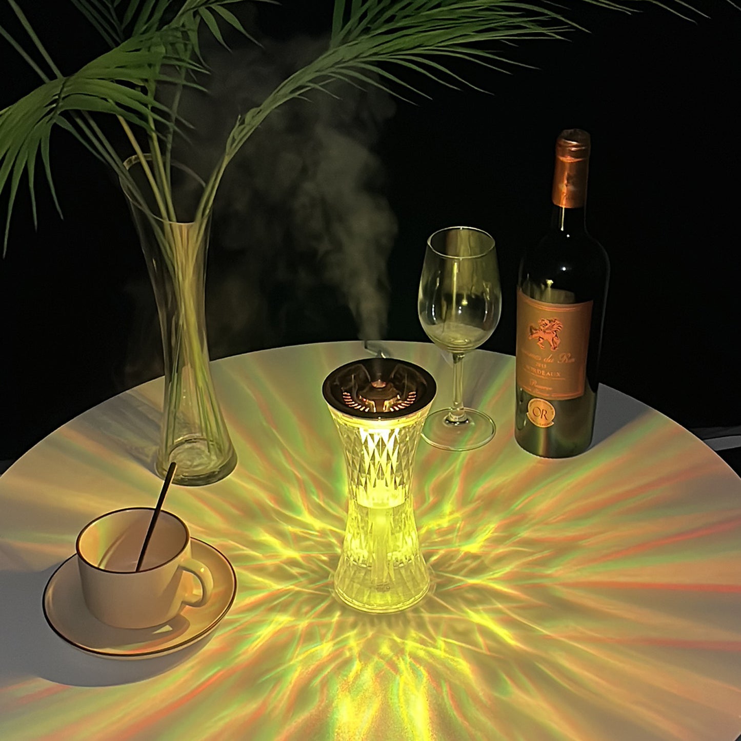 LuxeMist Crystal Lamp — Romantic Humidifier & Night Light