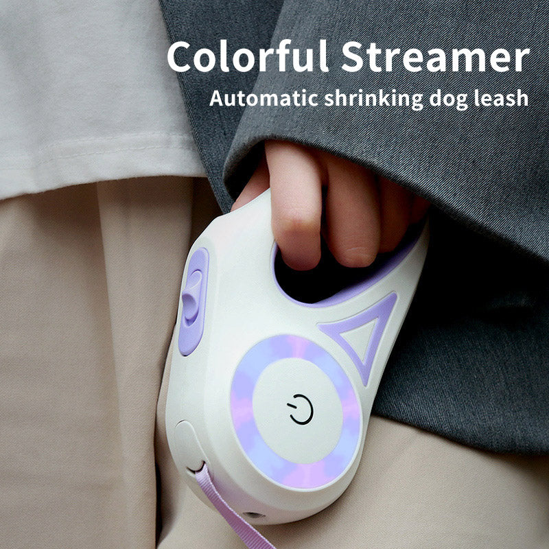 NightGlow™ Retractable Leash + Collar – Built-In Spotlight for Safe Walks